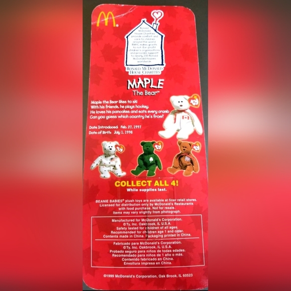 RARE-Ronald McDonald International Beanie Babies-Complete Set-With Tag Errors! - Picture 13 of 14